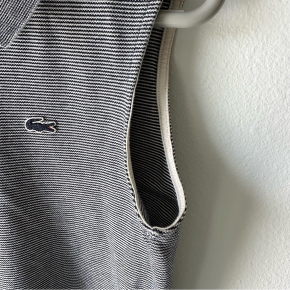 Lacoste // Navy striped Sleeveless Polo shirt Slim fit Size 38 - Picture 5 of 9